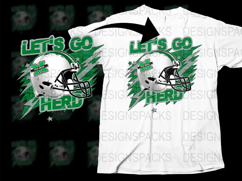 Men's Sports T-Shirt Let's Go Hero Football Helmet Graphic Tee White Casual Top