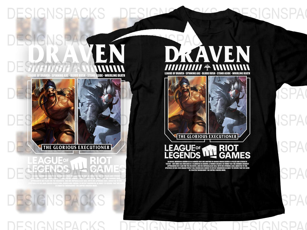 League of Legends Draven T-Shirt, The Glorious Executioner Graphic Tee, Gaming Merchandise