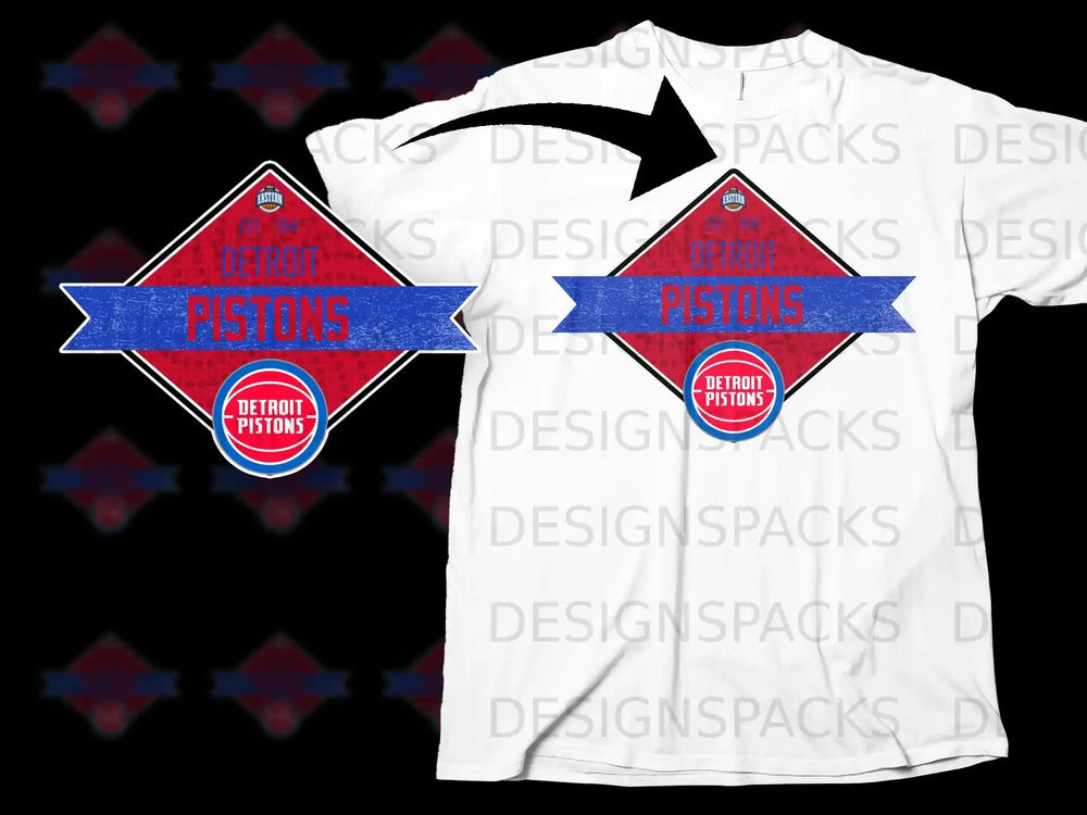 Detroit Pistons Vintage Logo Graphic T shirt