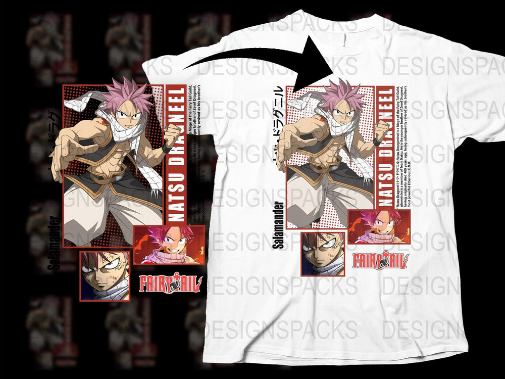 Fairy Tail Anime T-Shirt, Natsu Dragneel Graphic Tee, Manga Series Fan Merchandise, Unisex Cotton Shirt