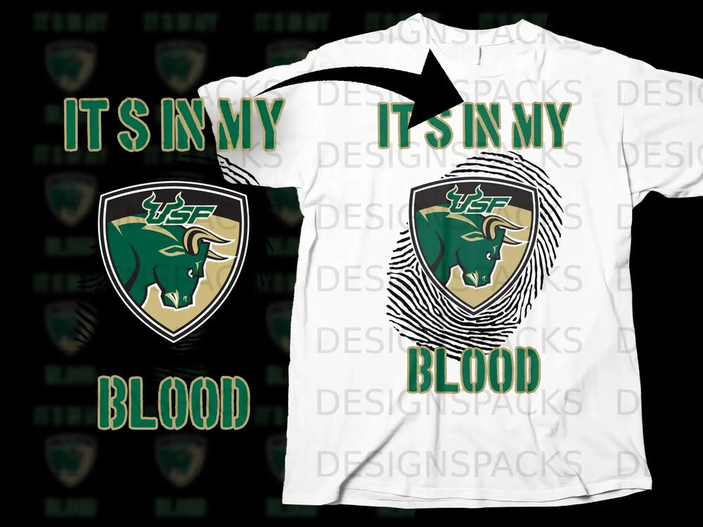It's In My Blood USF Bull Graphic T-Shirt