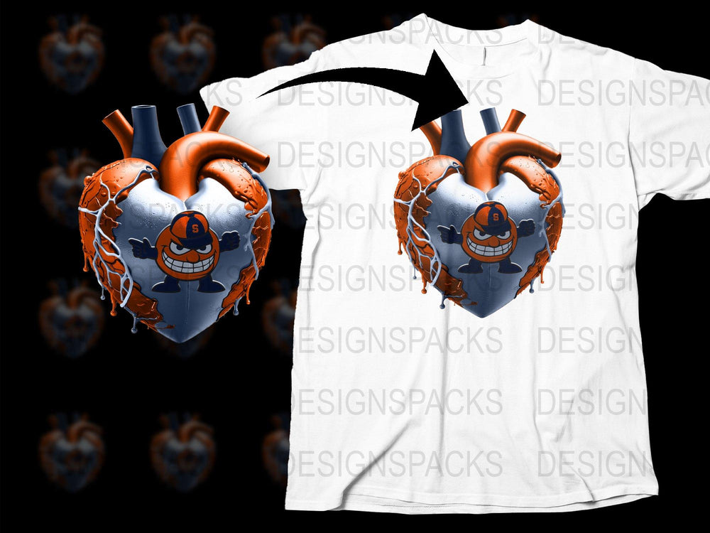 3D Heart Graphic T-Shirt, Cool Anatomical Heart Design, Unique Unisex Tee, Trendy Street Style Top, Bold Fashion Wear