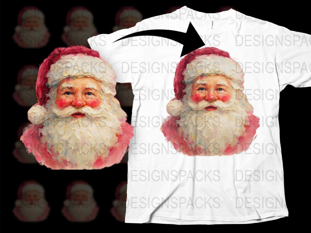 Vintage Santa Claus T-Shirt, Classic Christmas Holiday Festive Apparel, Soft Crew Neck, Unisex Gift Idea