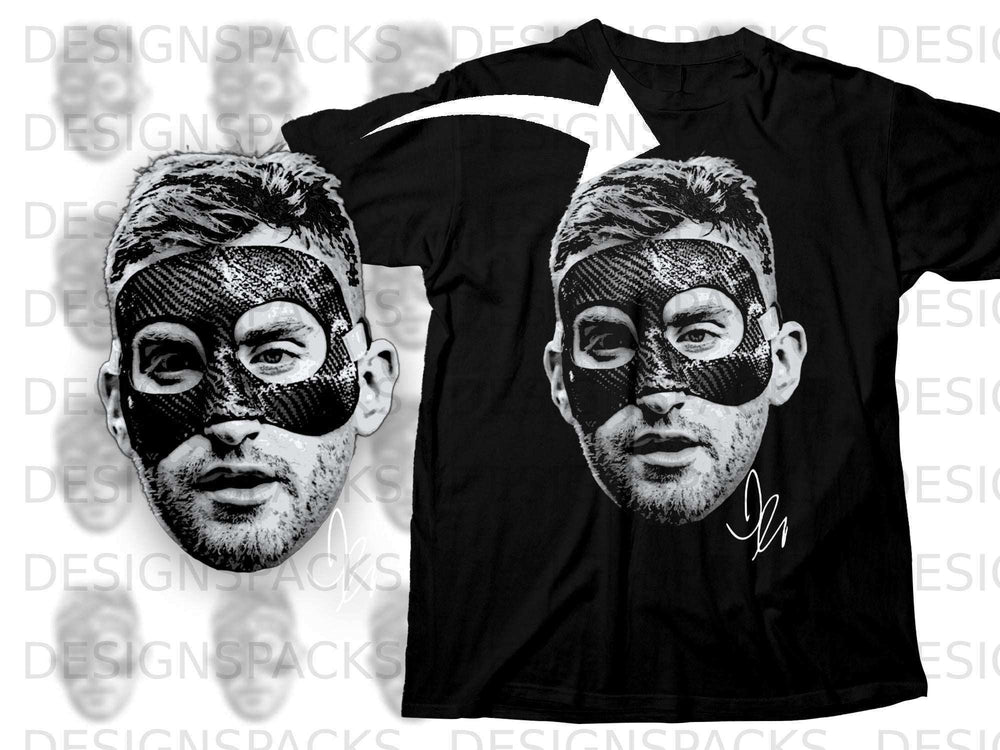 Masked Hero Portrait Graphic Design T-shirt