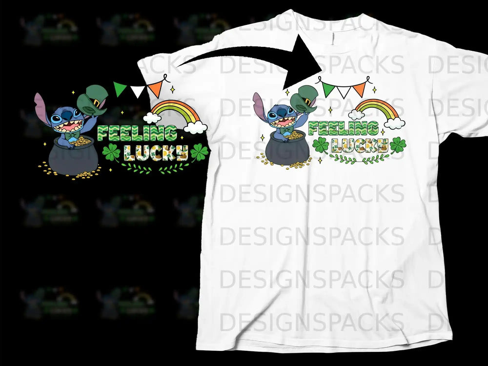 Stitch Lucky Leprechaun Pot Gold Rainbow Feeling Lucky product type