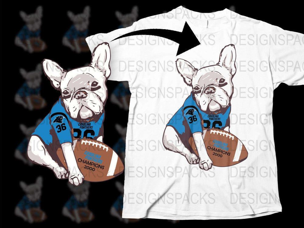 French Bulldog Football Champion T-Shirt, Cute Dog Sports Tee, Casual Pet Lover Apparel, Gift for Dog Owners