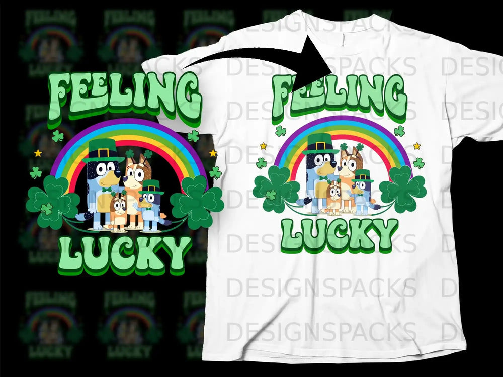 Feeling Lucky Bluey Family St Patricks Day product type