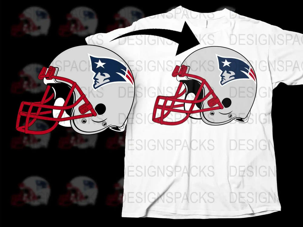 New England Patriots Helmet Graphic T-Shirt, Sports Fan Apparel, Football Team Tee, Casual Wear