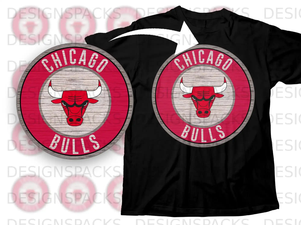 Chicago Bulls Logo Design Roundel Graphic T-shirt