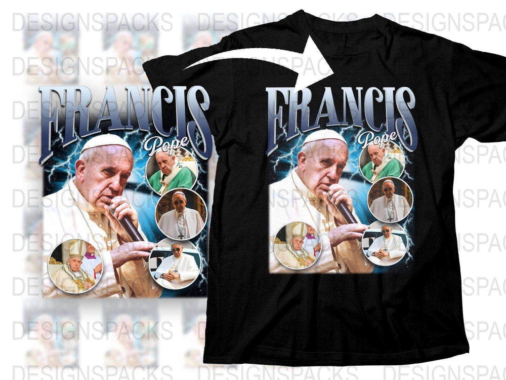 Pope Francis Graphic T-Shirt, Catholic Leader Faith Inspired Tee, Religious Gift Idea, Men's Women's Apparel