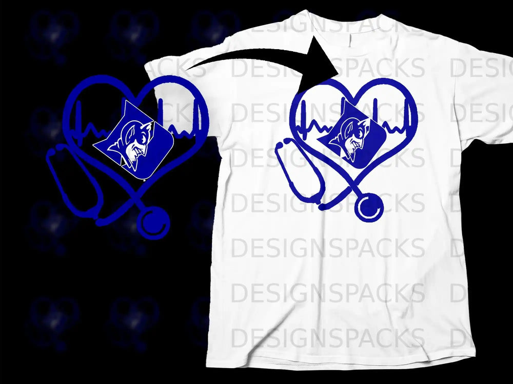 Duke Blue Devils Heartbeat Stethoscope Design Shirt