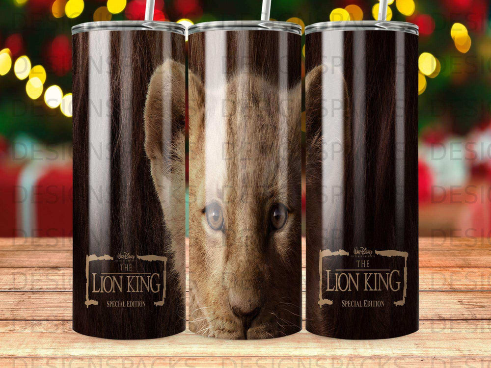 The Lion King Special Edition tumbler featuring a close-up of a lion cub's face.