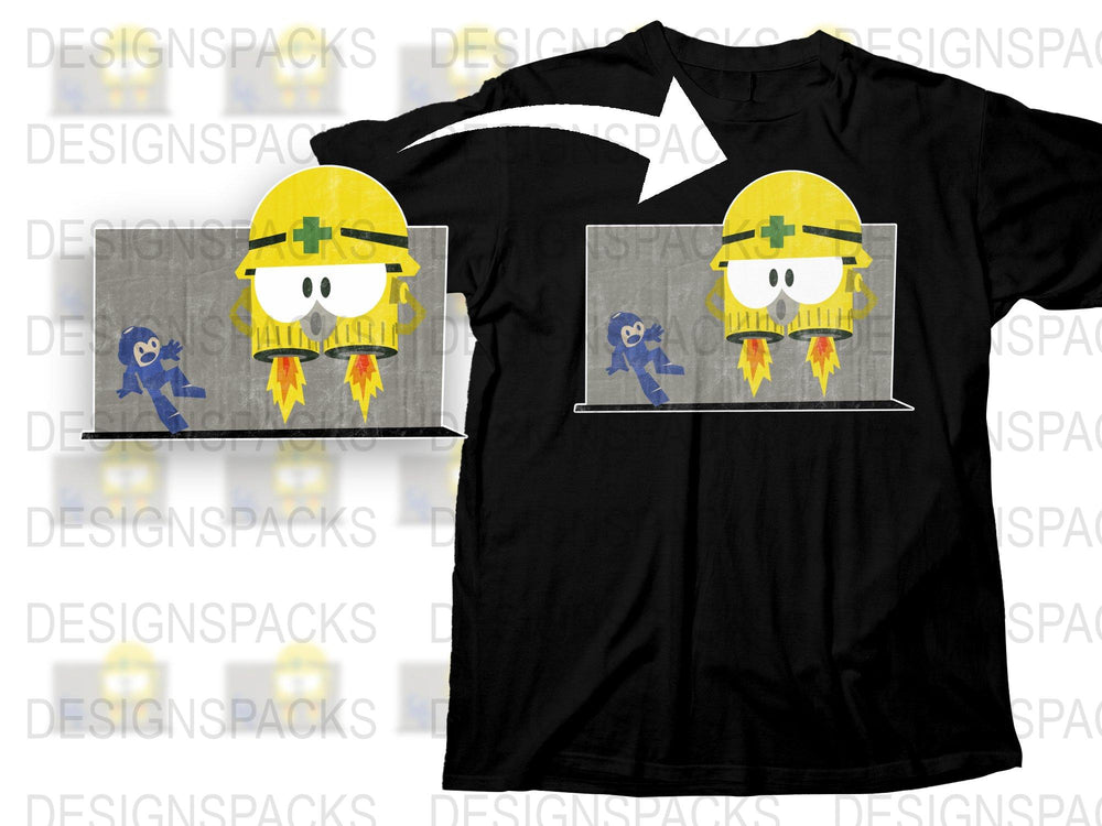 Black T-Shirt with Retro Pixel Art Design, Men's Gamer Graphic Tee, Cool Vintage Video Game Apparel