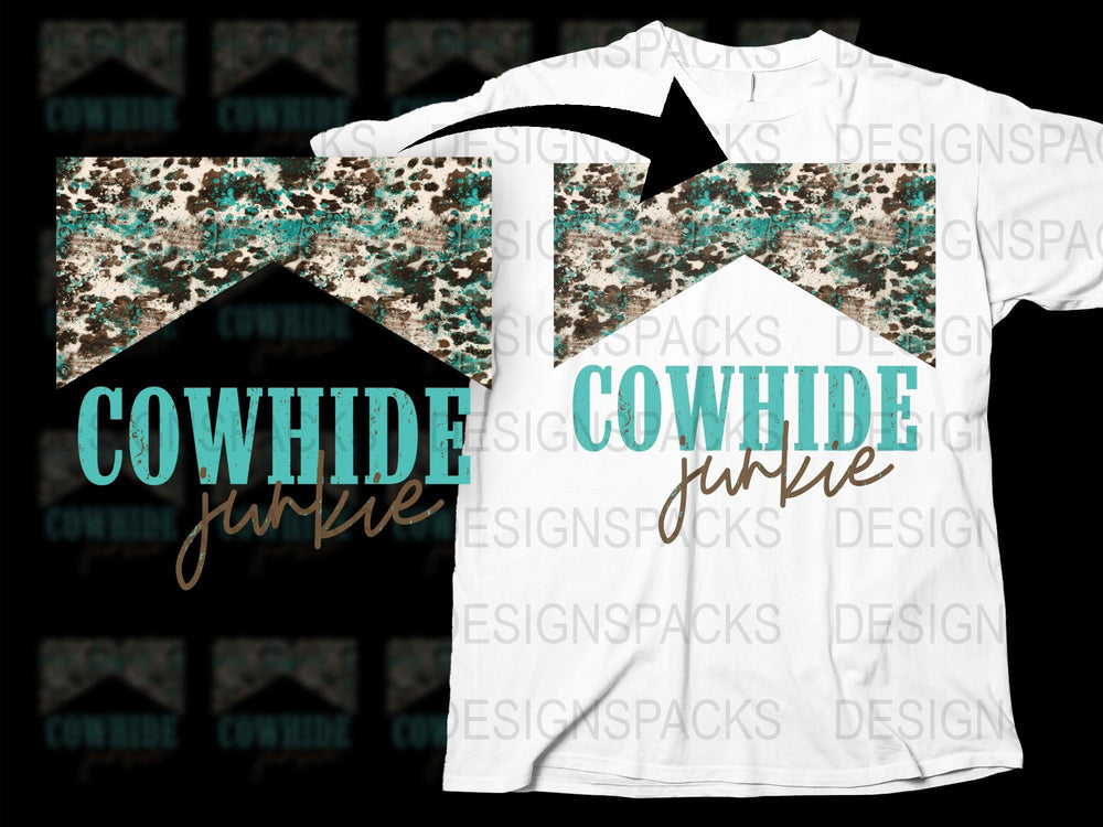 Cowhide Print T-Shirt, Rustic Country Style Graphic Tee, Farmhouse Chic Casual Wear, Unique Pattern Top for Women and Men