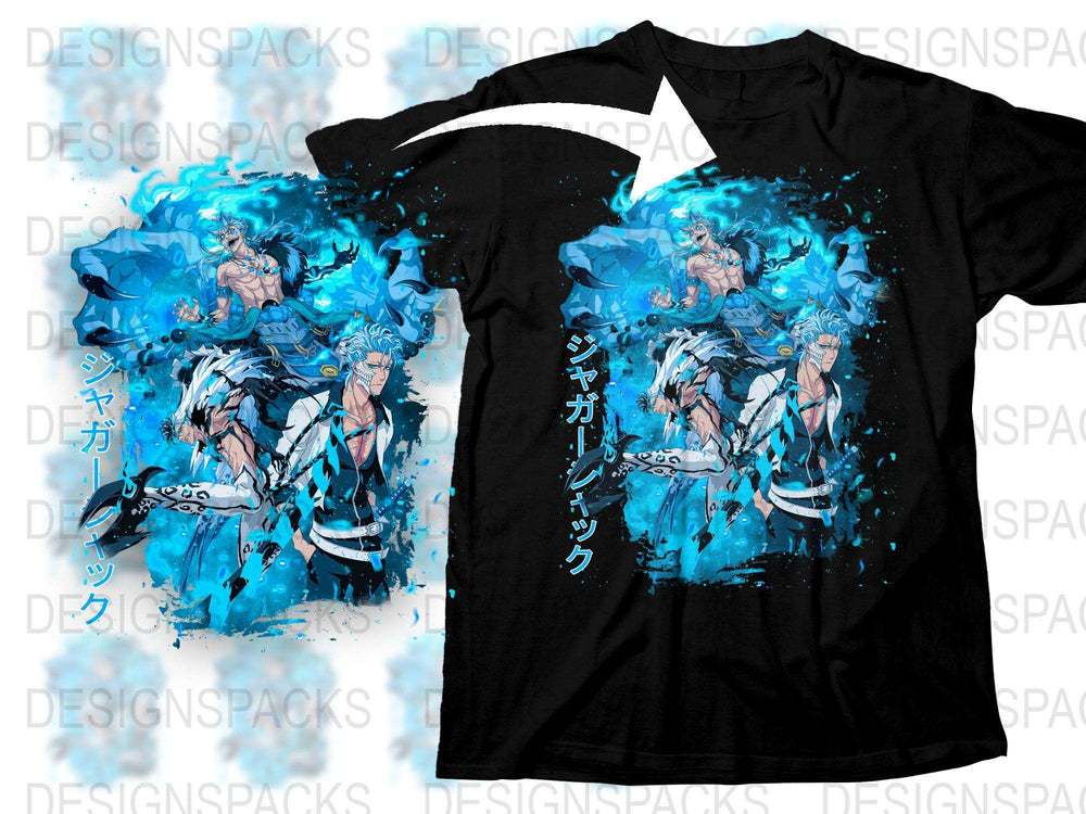 Anime Inspired Graphic T-Shirt, Vibrant Blue Samurai Design, Unisex Casual Tee, Unique Japanese Art Style Shirt