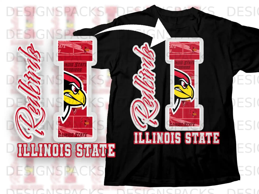 Redbirds Illinois State Graphic Design T-Shirt