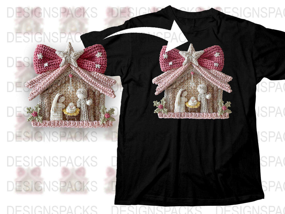 Christmas Nativity Scene T-Shirt, Star and Angels, Festive Holiday Apparel, Religious Gift Idea