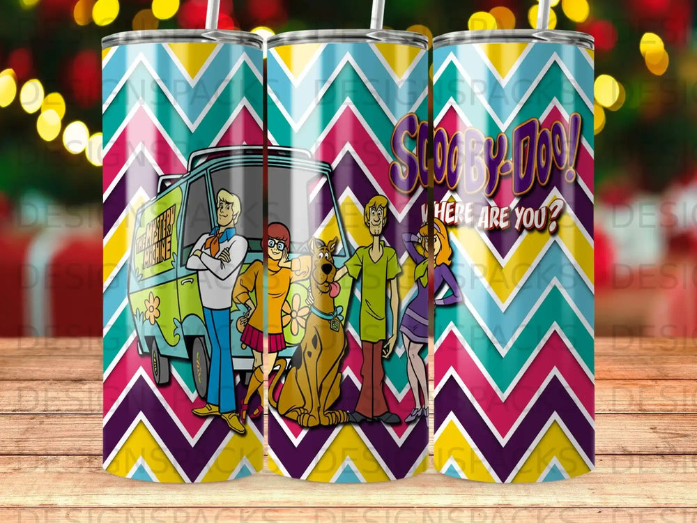 Scooby-Doo Mystery Machine Cartoon Gang Chevron Pattern Colorful product type