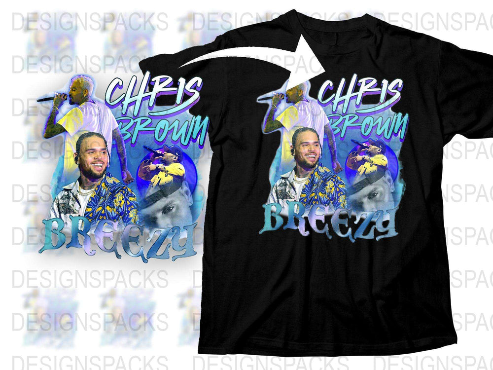 Chris Brown Breezy Album Inspired Graphic T-Shirt, Colorful Artist Merch, Music Fan Apparel