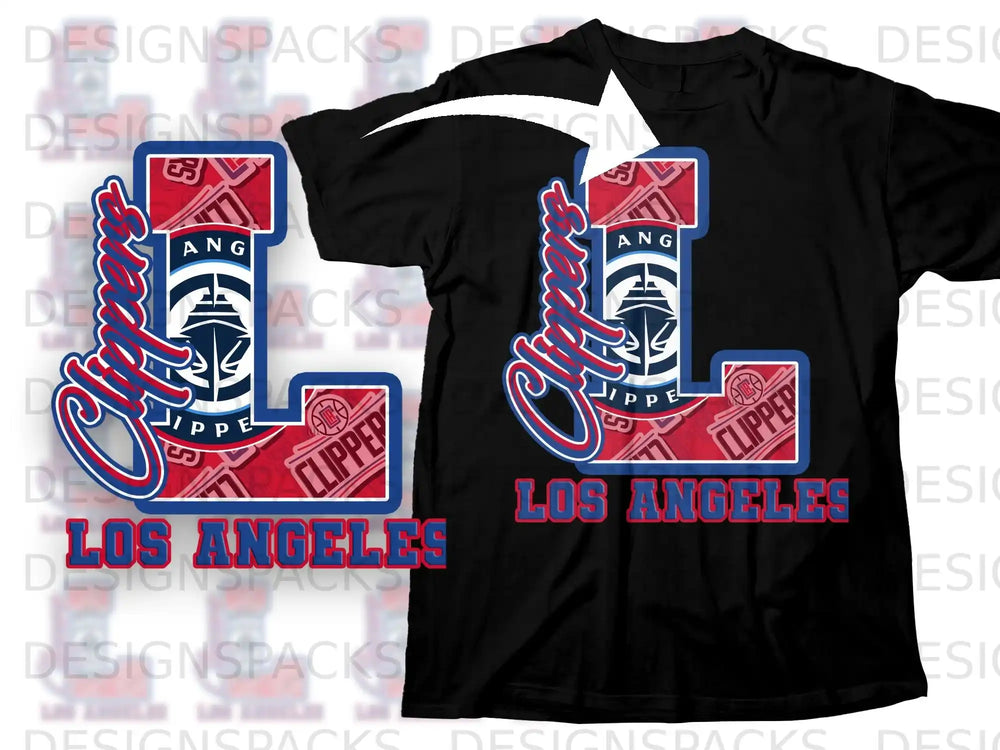 Los Angeles Clippers Big L Team Logo Graphic T-shirt