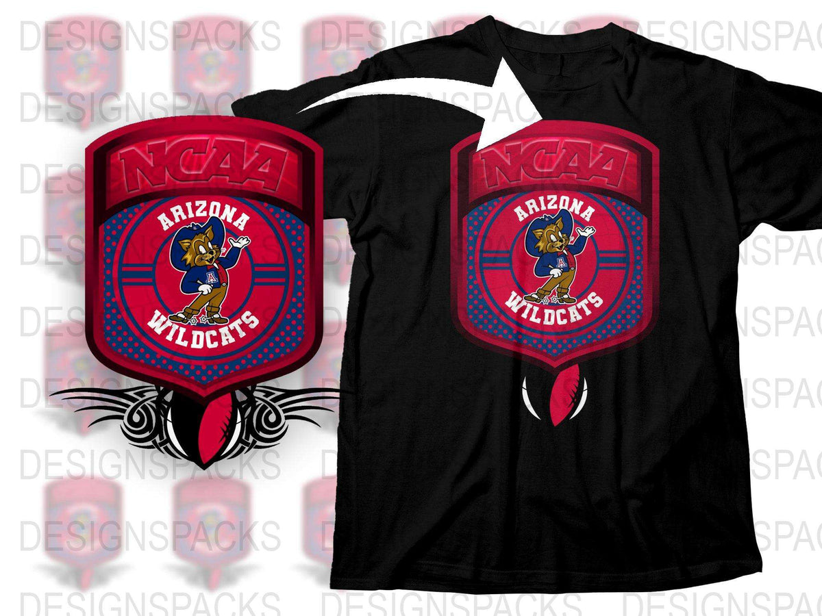 Arizona Wildcats NCAA Logo Red Black T-Shirt, Vintage College Sports Apparel, Unisex Graphic Tee