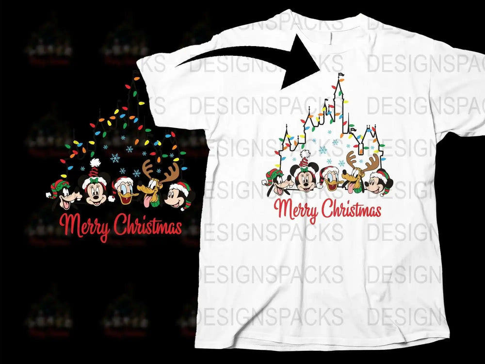 Merry Christmas T-Shirt, Festive Holiday Tee, Cute Reindeer and Santa Design, Unisex Adult Sizes