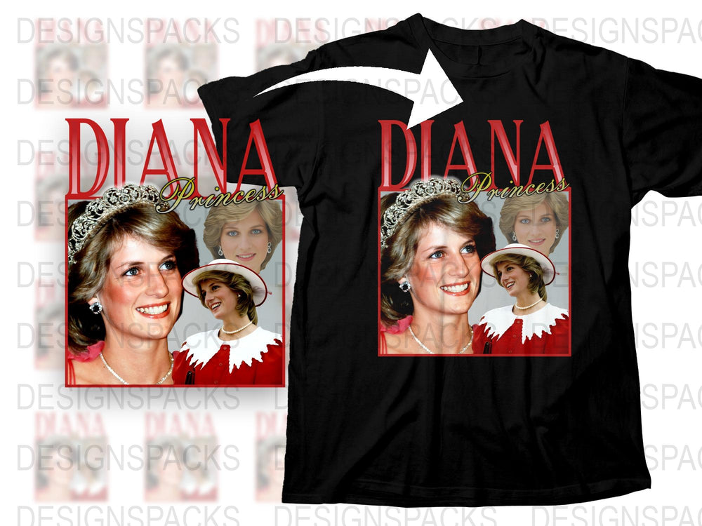 Princess Diana Graphic T-Shirt, Vintage Royal Family Tee, Iconic Lady Diana Spencer Shirt, Retro Fashion Top, Casual Wear, Collector's Item