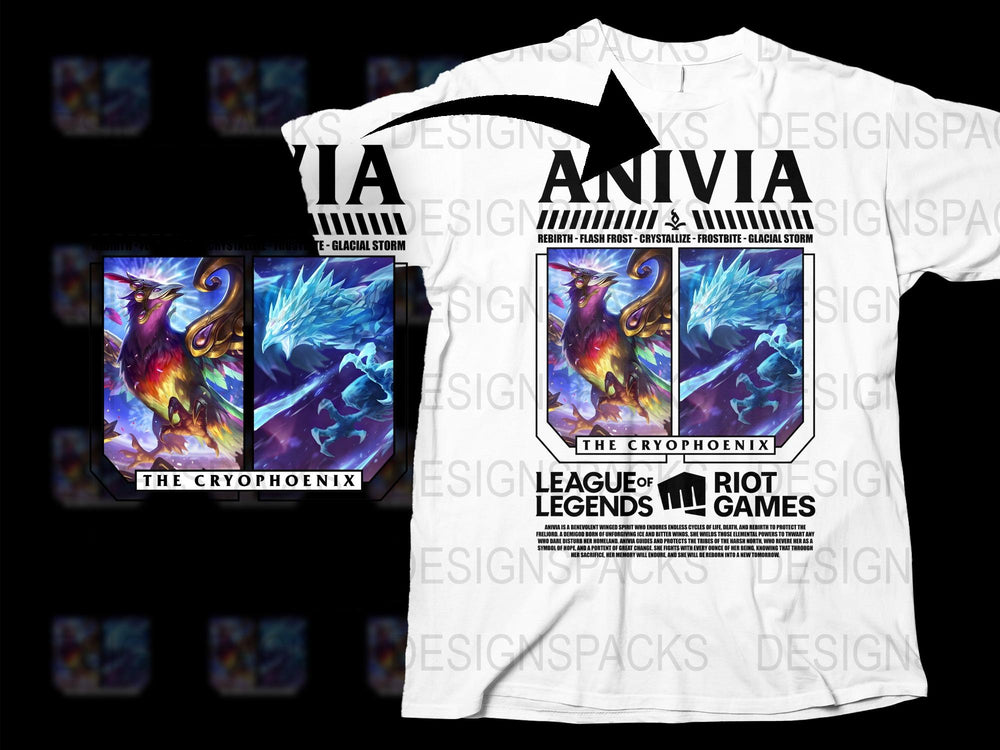 League of Legends Anivia T-Shirt, Cryophoenix Graphic Tee, Gamer Clothing, Fantasy Bird Design, Unisex Fashion