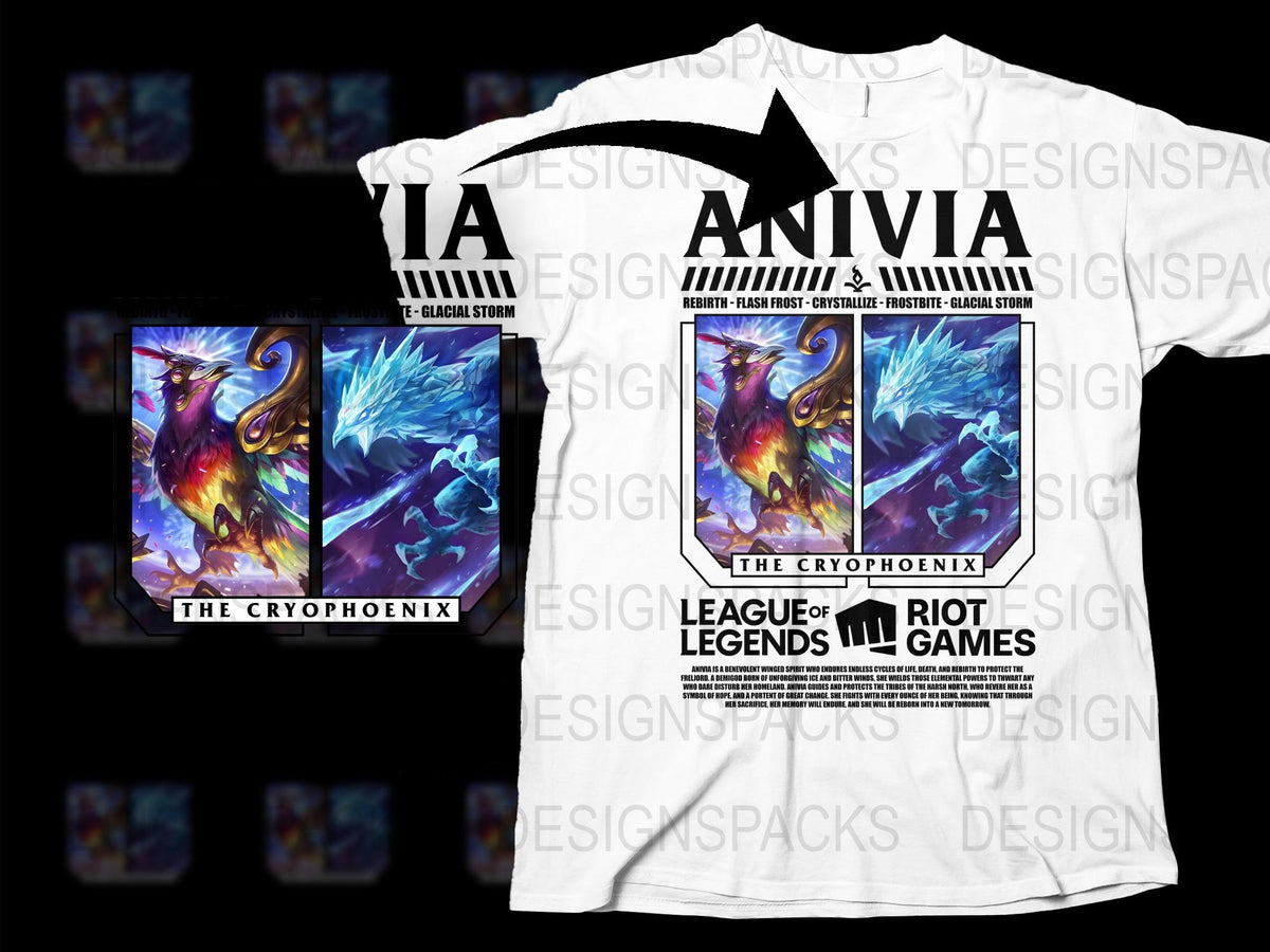 League of Legends Anivia T-Shirt, Cryophoenix Graphic Tee, Gamer Clothing, Fantasy Bird Design, Unisex Fashion