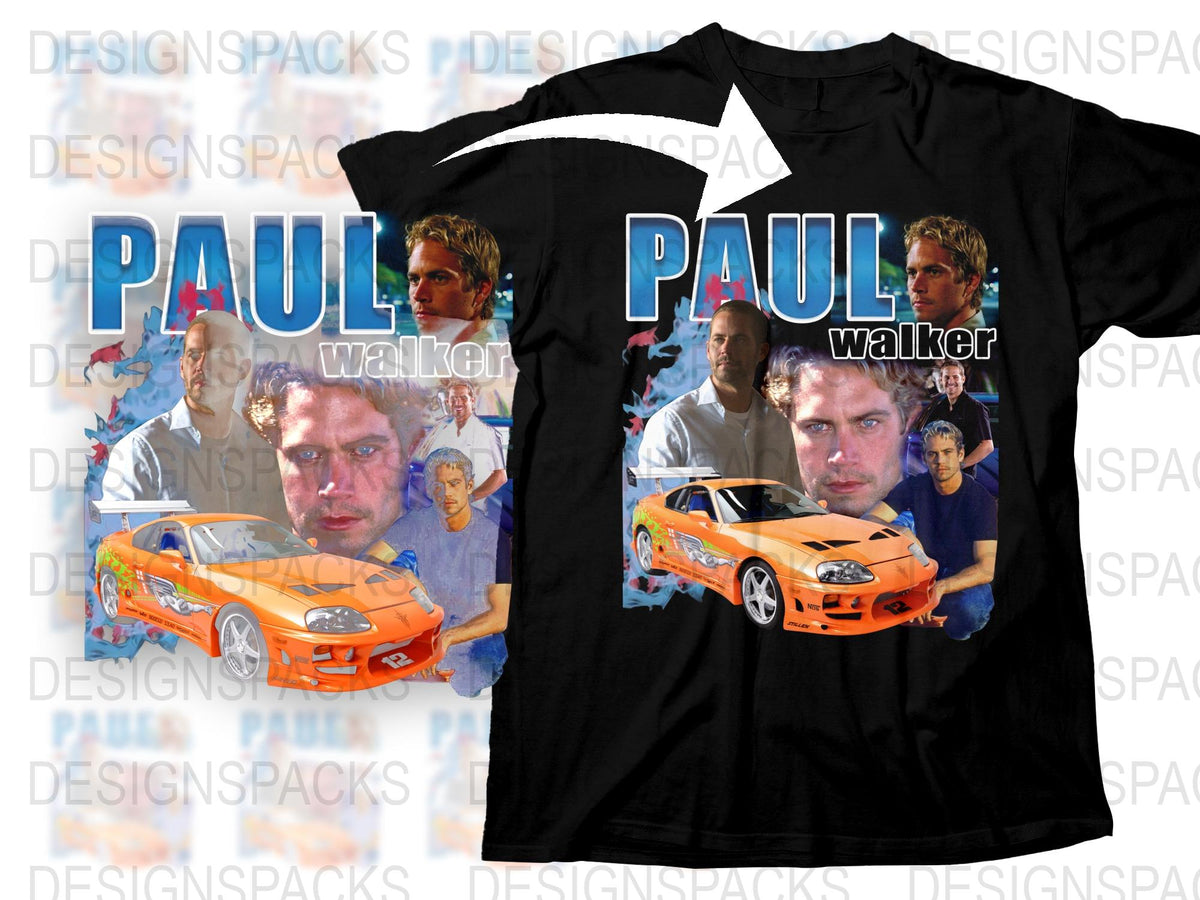 Paul Walker Tribute T-Shirt, Custom Graphic Tee, Movie Star Fan Apparel, Collectible Memorabilia