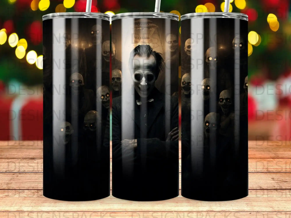Man in suit surrounded by shadowy figures with glowing eyes.
