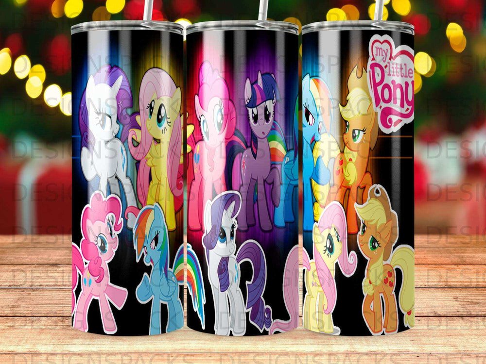 My Little Pony characters Rainbow Dash, Pinkie Pie, Fluttershy, Applejack, and Twilight Sparkle.