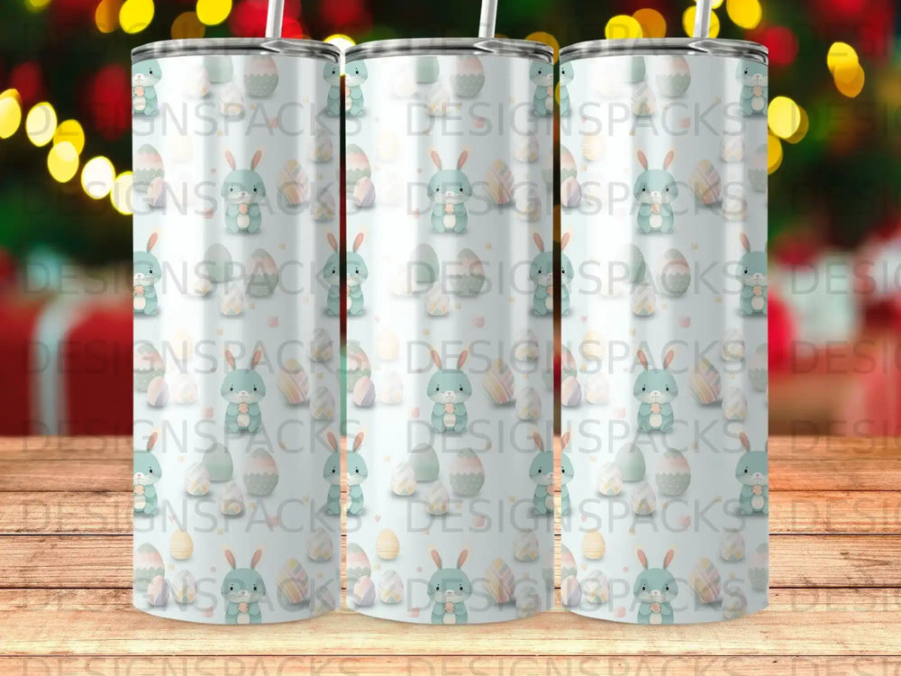 Light Blue Bunny Pastel Eggs Easter Tumbler product type