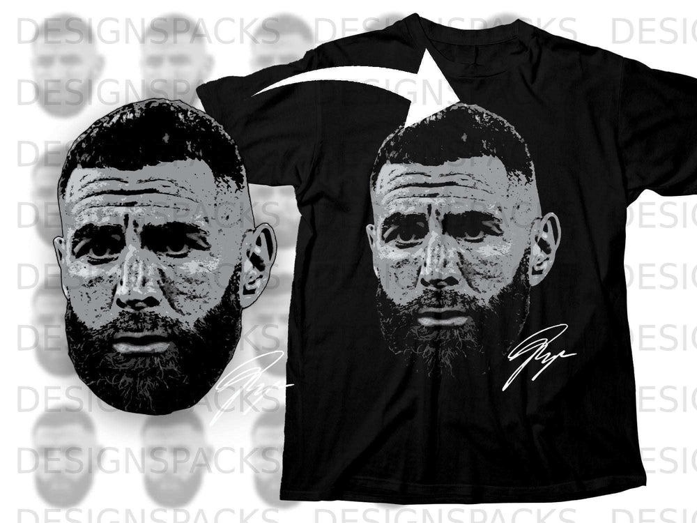 Unique Graphic Black T-Shirt with Realistic Face Design
