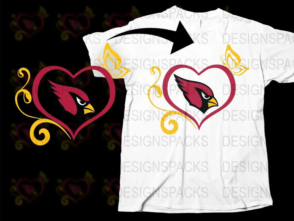 Red Cardinal Bird Graphic T-Shirt, Heart Flame Design, Unique Bird Lover Gift, Casual Unisex Tee
