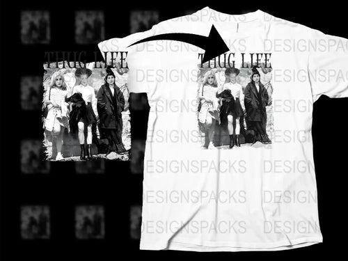 Vintage Thug Life Graphic T-Shirt, 90s Hip Hop Style, Urban Streetwear, Unisex Fashion Tee