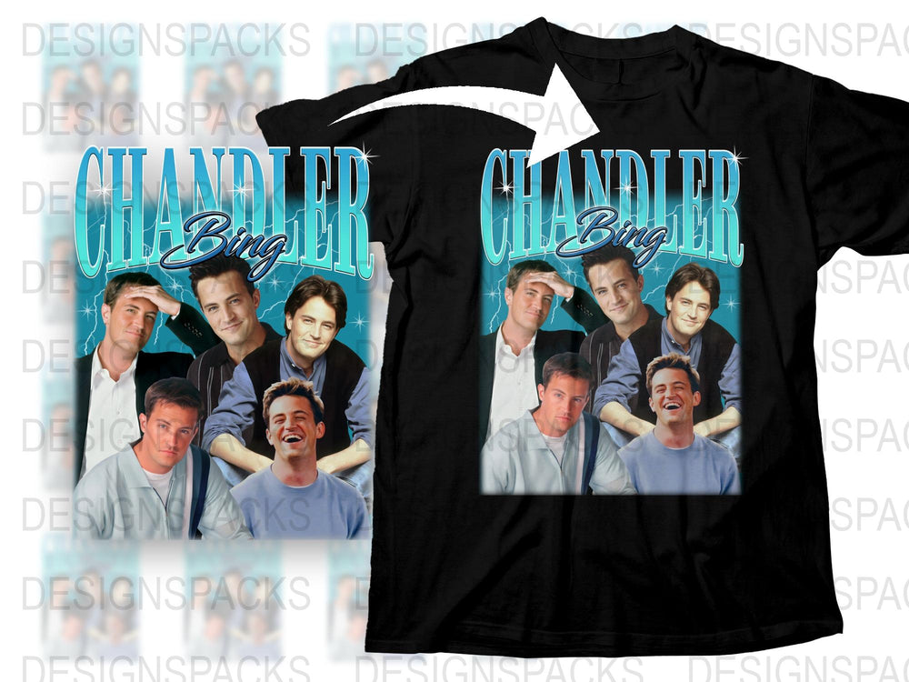 Chandler Bing Graphic T-Shirt, Vintage TV Show Character Tee, Unisex Cotton Shirt, Fan Gift Idea