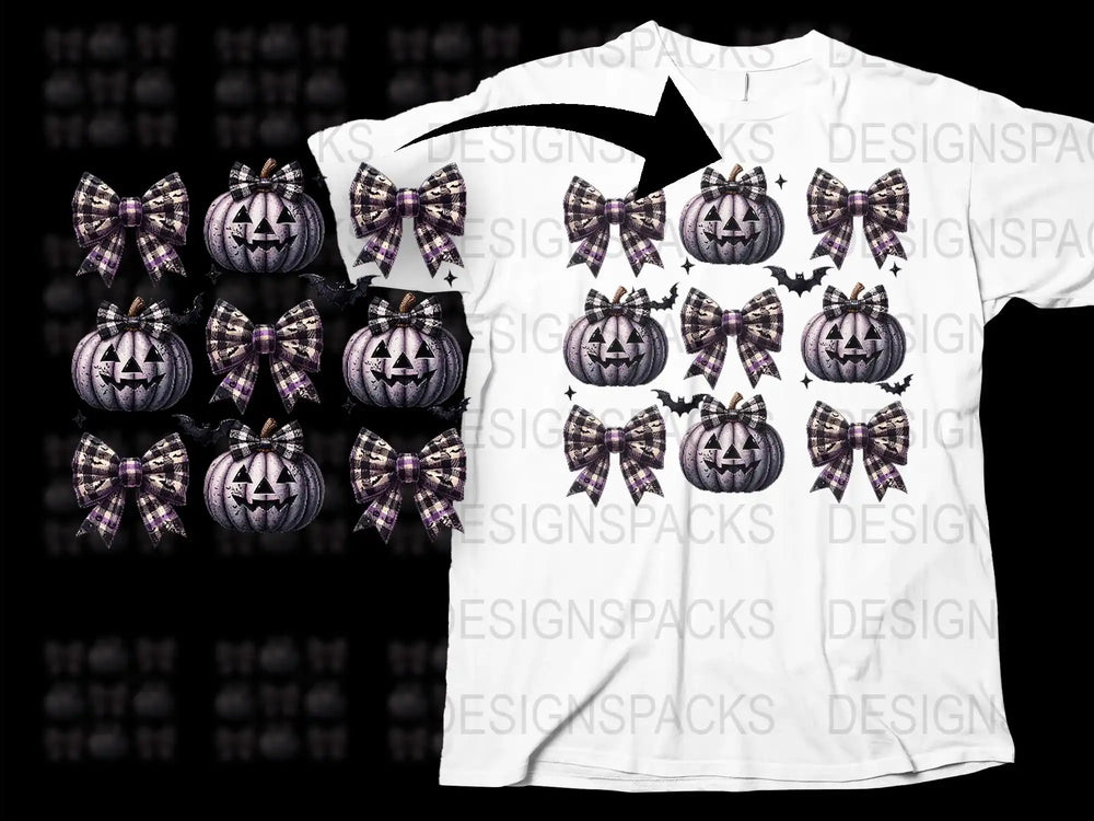 Halloween Pumpkin Bats T-Shirt, Spooky Gothic Tee, All-Over Print Unisex Casual Halloween Apparel
