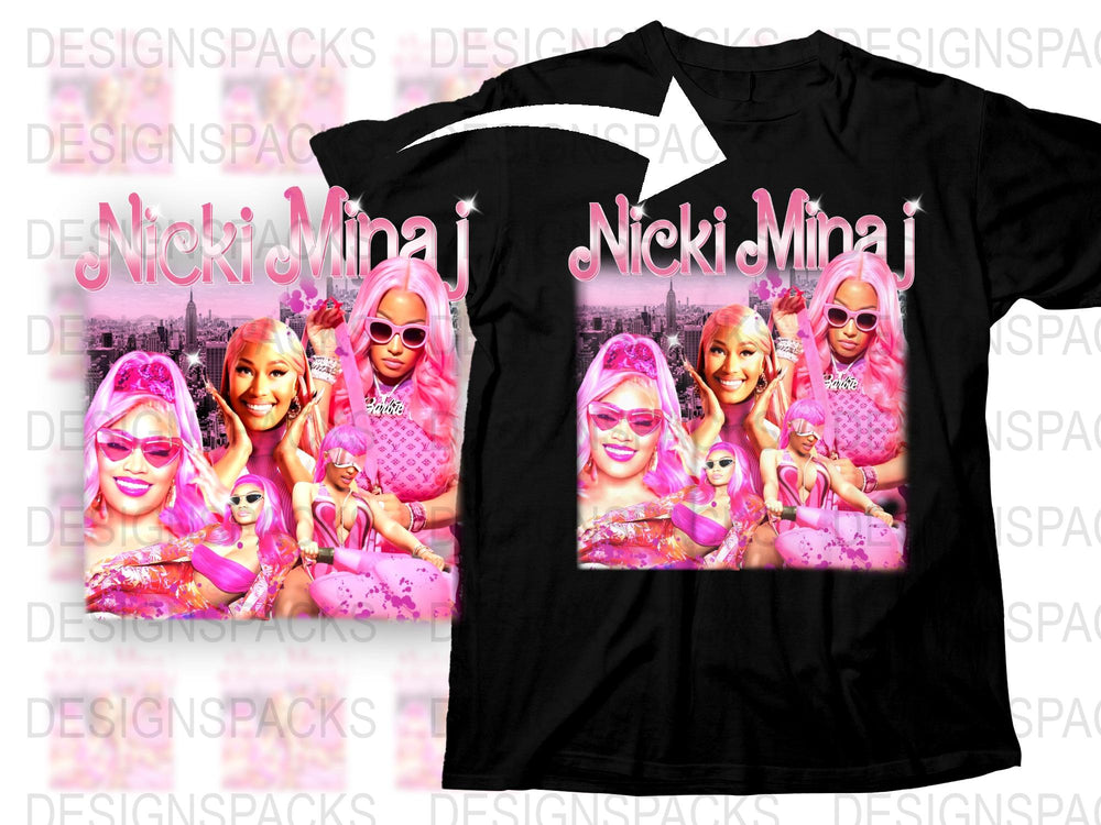 Nicki Minaj Graphic T-Shirt, Pink Hair Fashion Tee, Hip Hop Artist Fan Merch, Unisex Clothing Gift Idea
