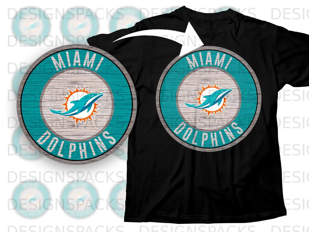 Miami Dolphins Graphic Design T-shirt Iconic Look