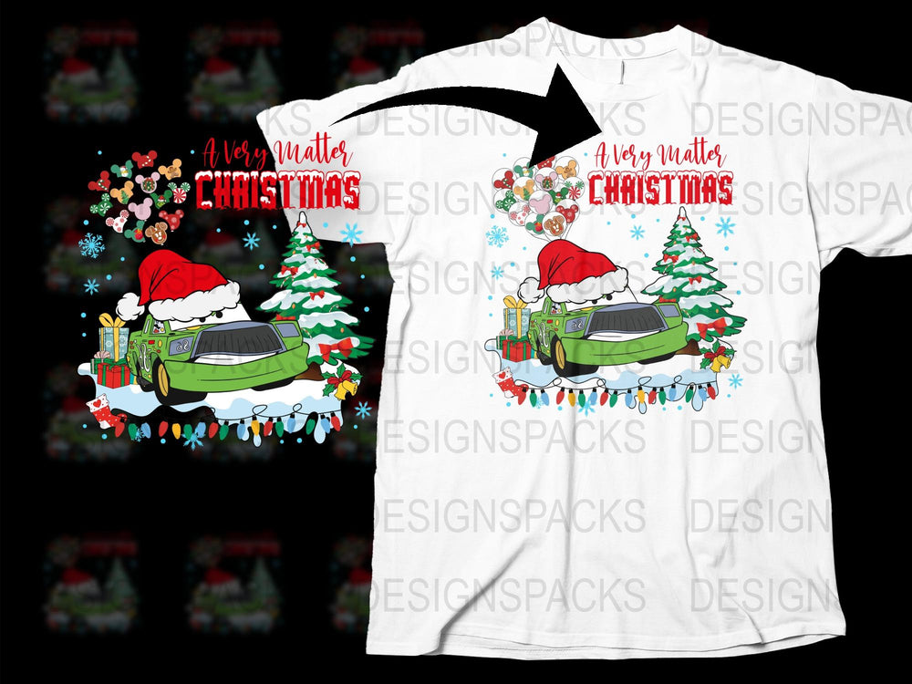 Festive Christmas T-Shirt with Vintage Car and Trees Holiday Apparel Unisex Graphic Tee