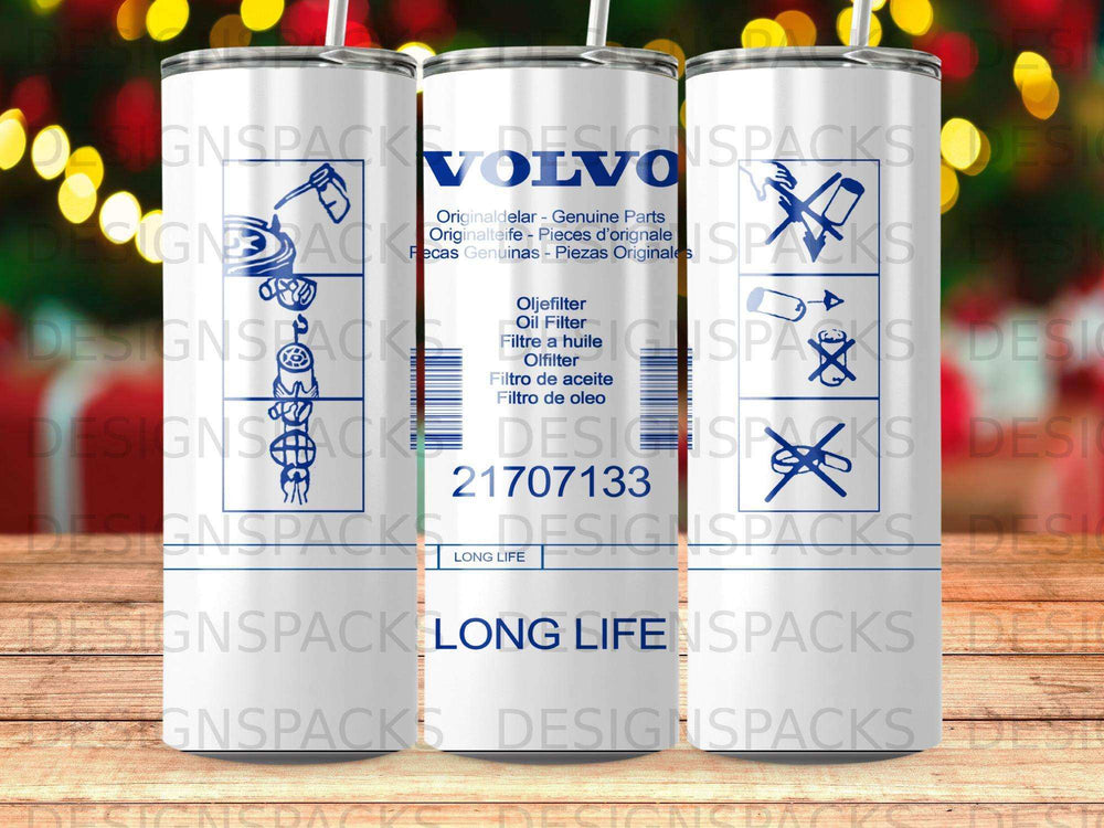 Volvo oil filter packaging with "21707133" and "LONG LIFE" text.