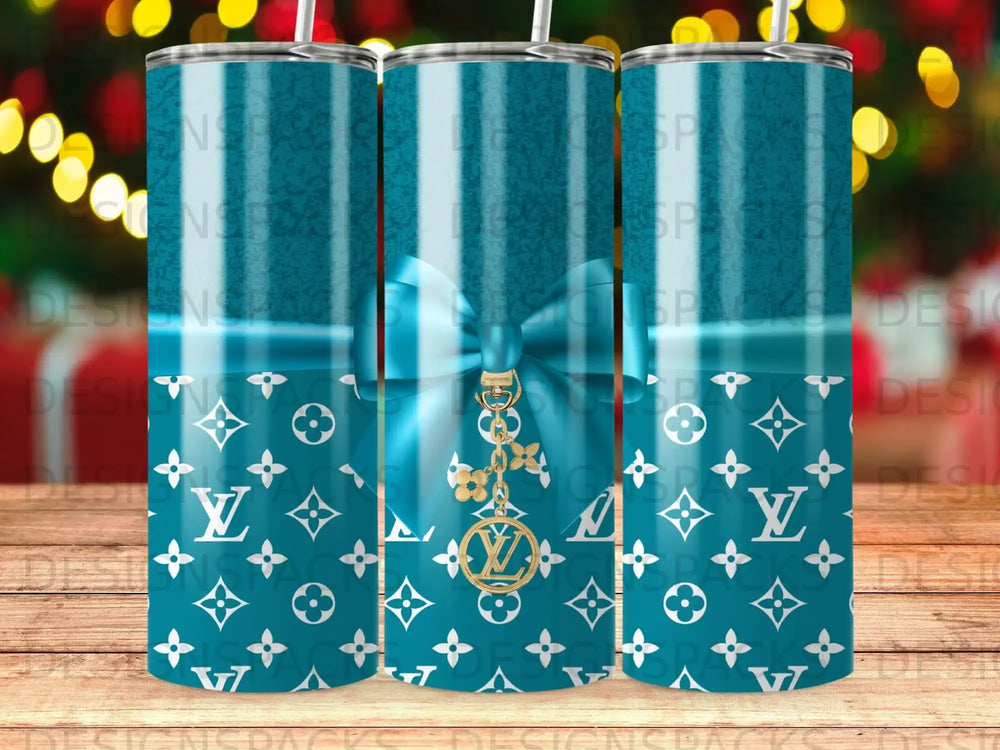 Blue Teal Monogram Bow Charm Tumbler product type