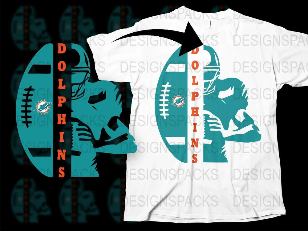 Miami Dolphins Inspired Football T-Shirt, Graphic Sports Tee, Fan Apparel, Unique Team Design, Unisex Clothing
