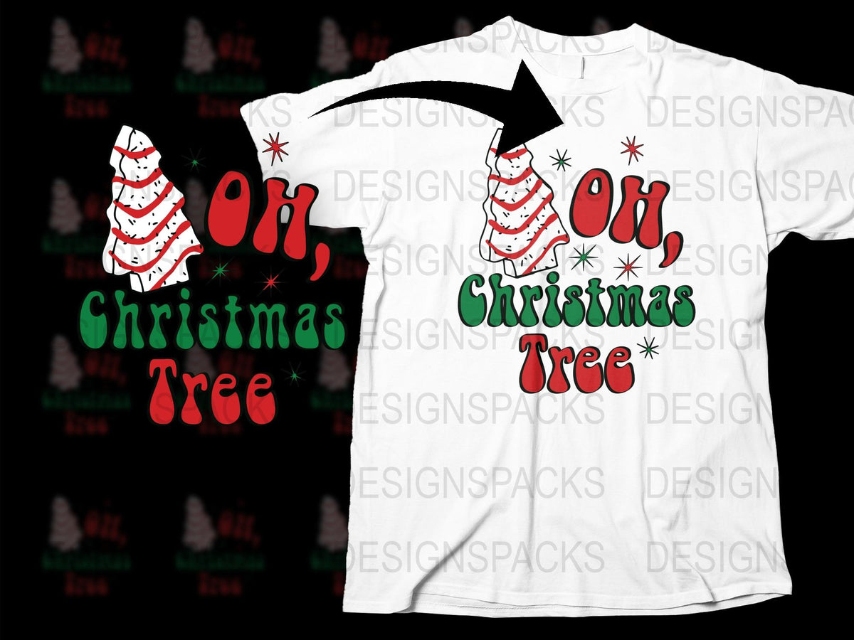 Festive Christmas Tree T-Shirt, Funny Holiday Tee, Graphic Print Shirt, Unisex Winter Apparel
