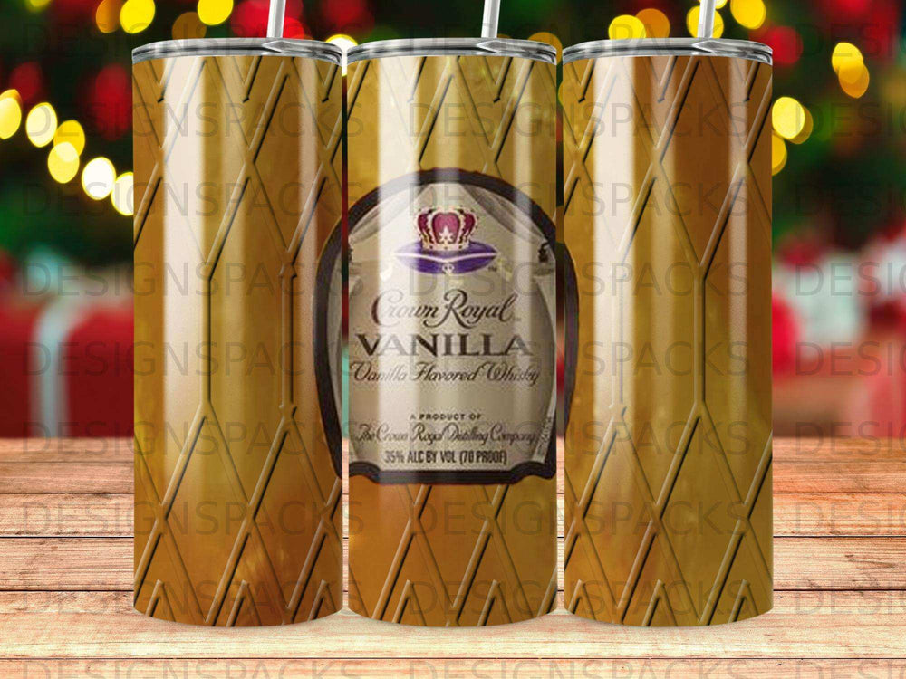 Crown Royal Vanilla Flavored Whiskey bottle with branding.