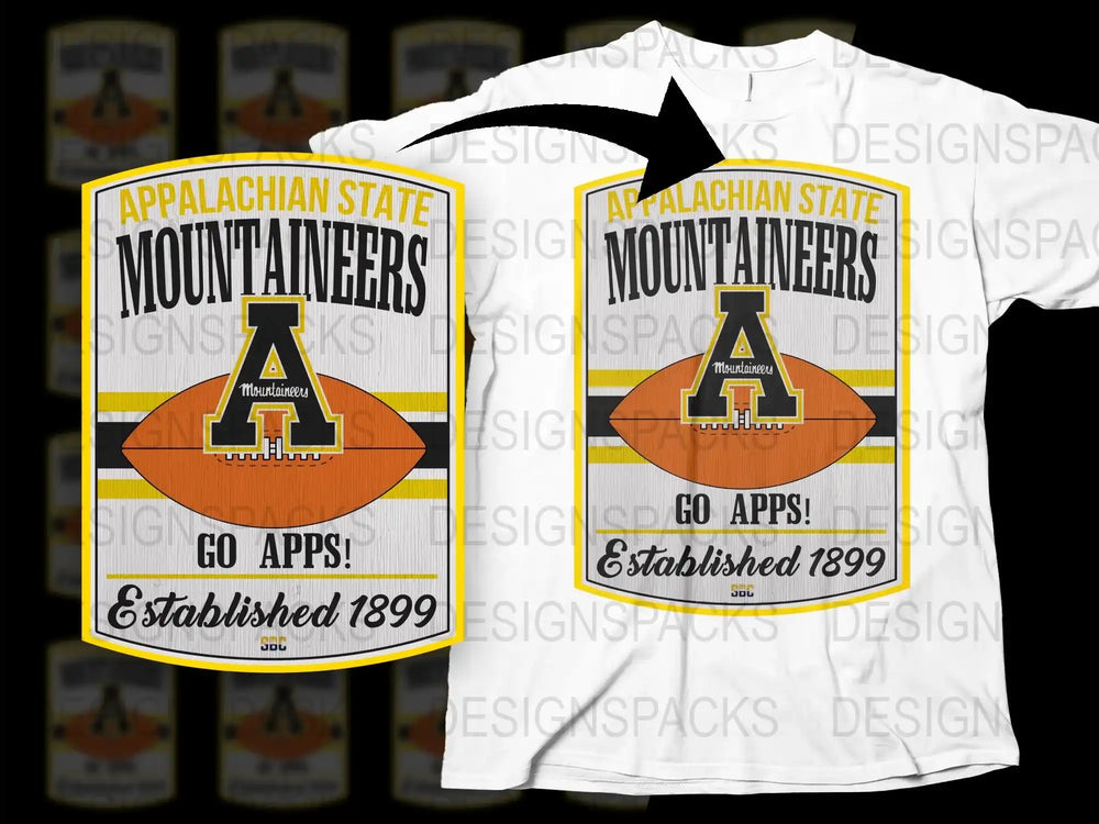 Appalachian State Mountaineers T-Shirt, College Team Apparel, Graphic Tee, Vintage Design, Established 1899
