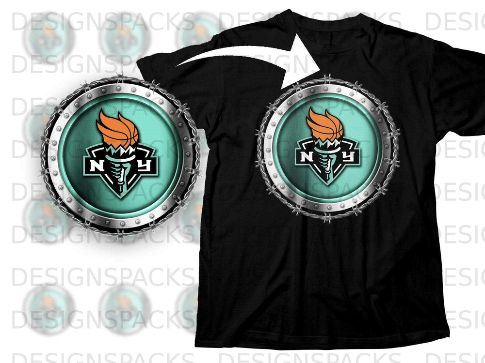 NYNY Liberty Flame Basketball Logo T-Shirt