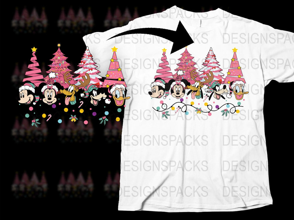 Disney Christmas T-Shirt, Mickey Mouse Holiday Tee, Festive Family Matching Shirts, Kids and Adults Sizes Available