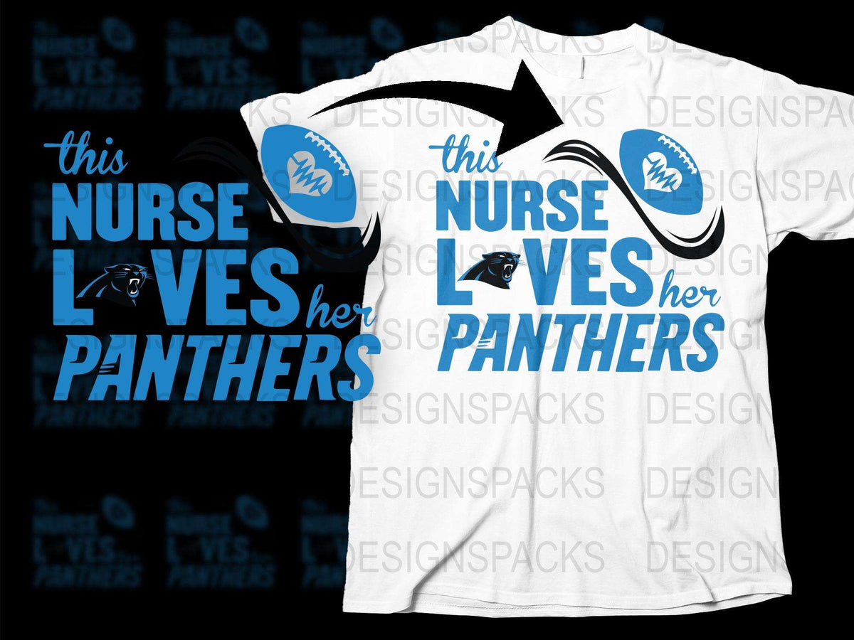 Nurse Themed T-Shirt, This Nurse Loves Her Panthers Graphic Tee, Hospital Staff Gift Ideas